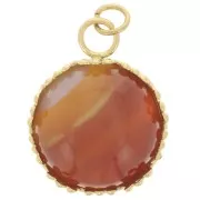 Engaste para colgante con cabujón de 12 mm - diseño de corona - Acero inoxidable 304 Dorado