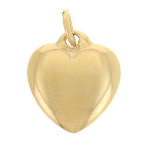 Charm de corazón 11x10 mm - Acero inoxidable dorado 316L x1