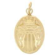 Dije ovalado - motivo de escarabajo 15,5 x 10 mm - Acero inoxidable 304 Dorado x1
