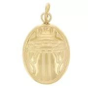 Dije ovalado - motivo de escarabajo 15,5 x 10 mm - Acero inoxidable 304 Dorado x1