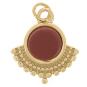 Charm étnico 14x12 mm para cabujón de 6 mm - Acero inoxidable 316L Oro x1