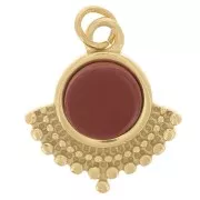 Charm étnico 14x12 mm para cabujón de 6 mm - Acero inoxidable 316L Oro x1