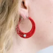 Aros pendientes de alambre doble 43,5 mm - Acero inoxidable dorado 304 x2