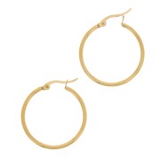 Aros pendientes de 30x2 mm - Acero inoxidable 304 Oro x2|raw }}
