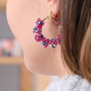 Aros pendientes de 30x2 mm - Acero inoxidable 304 Oro x2