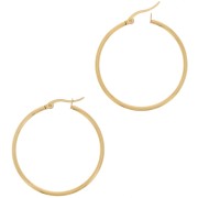Aros pendientes de 40x2 mm - Acero inoxidable 304 Oro x2|raw }}