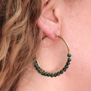 Aros pendientes de 40x2 mm - Acero inoxidable 304 Oro x2