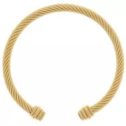 4.7x192mm Pulsera de collar trenzado para cabujón de 4mm - Acero inoxidable dorado 304