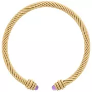 4.7x192mm Pulsera de collar trenzado para cabujón de 4mm - Acero inoxidable dorado 304