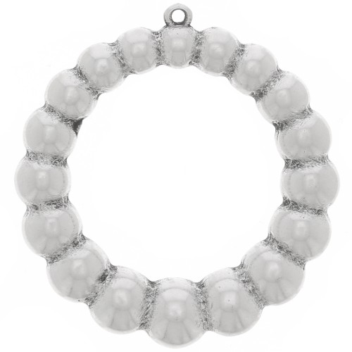 Colgante efecto bola redonda 41 mm - Plateado antiguo x1