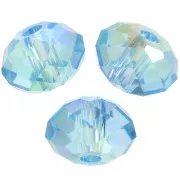 Perles rondes aplaties PureCrystal 5040 4 mm - Aquamarine Shimmer 2X x20