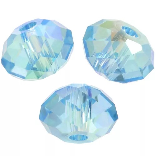 PureCrystal 5040 Cuentas redondas aplanadas de 4 mm - Aguamarina brillante 2X x20