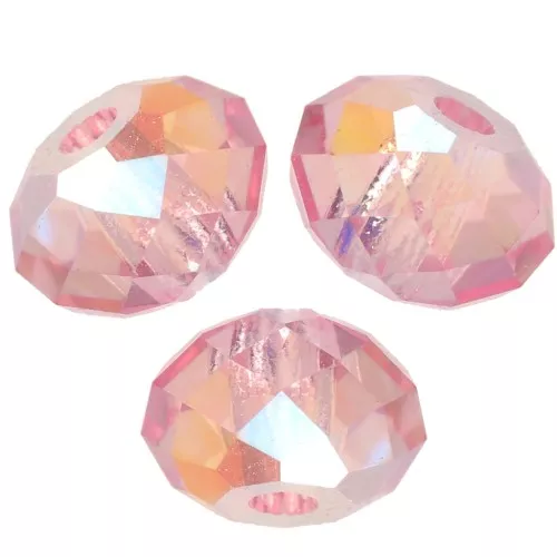PureCrystal 5040 Cuentas redondas aplanadas de 4 mm - Rosa claro brillante 2X x20