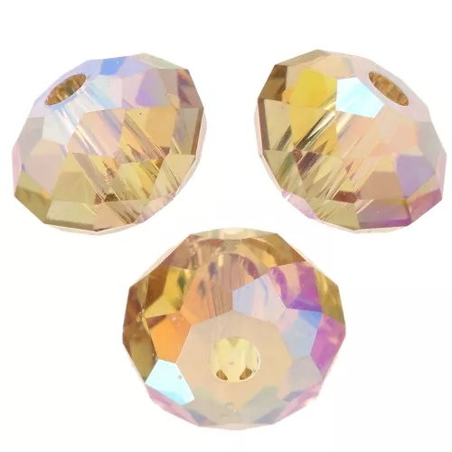 PureCrystal 5040 Cuentas redondas aplanadas de 4 mm - Topacio colorado claro brillo 2X x20