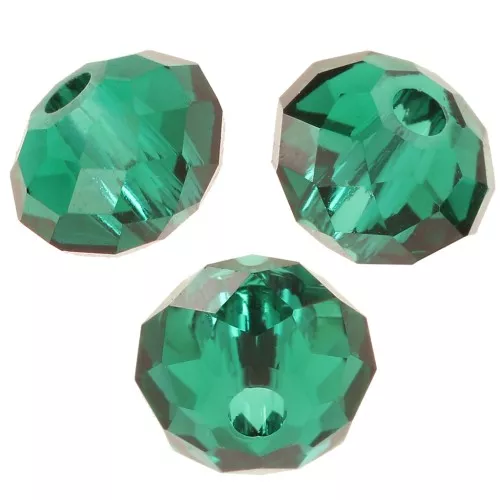 PureCrystal 5040 Cuentas redondas planas de 4mm - Esmeralda x20
