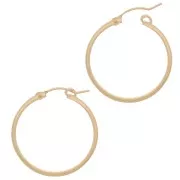 Pendientes de aro de alambre cuadrado con baño Gold filled 28 mm x 2