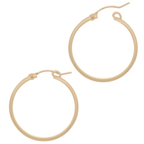 Pendientes de aro de alambre cuadrado con baño Gold filled 28 mm x 2