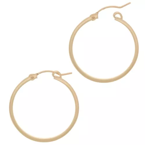 Pendientes de aro de alambre cuadrado con baño Gold filled 28 mm x 2