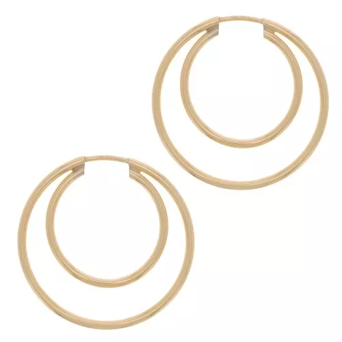 Pendientes de doble aro de 24 mm Gold filled x2