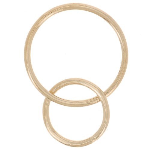 Dos anillos cerrados entrelazados de 15 y 10 mm en Gold filled x1