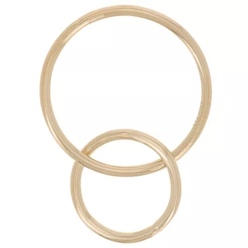 Dos anillos cerrados entrelazados de 15 y 10 mm en Gold filled x1