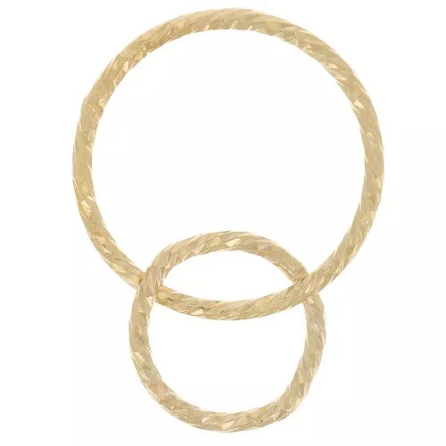 Dos anillos cerrados entrelazados - diamante - 15 y 10 mm en Gold filled x1