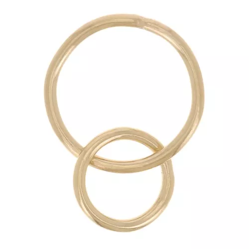 Dos anillos cerrados entrelazados de 12 y 8 mm en Gold filled x1
