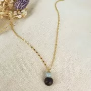 Colgante de cuentas semiperforadas de 8 mm Gold filled x1