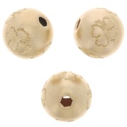 Cuenta redonda con grabado efecto diamante en forma de trébol de 8 mm en Gold filled x1