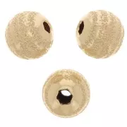 Cuenta redonda con grabado de efecto diamante estriado de 8 mm en Gold filled x1