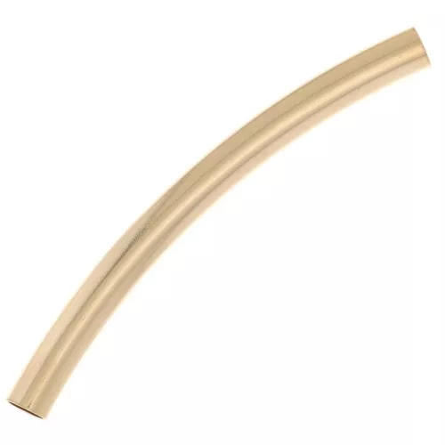 Cuenta de tubo curvado de 50x4 mm Gold Filled x1