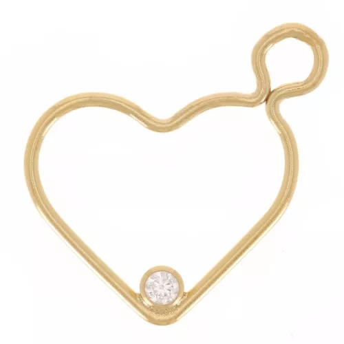 Colgante de corazón de 15,5 mm con óxido de zirconio de 2 mm Gold Filled x1