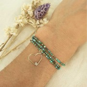 Colgante de corazón de 15,5 mm con óxido de zirconio de 2 mm Gold Filled x1