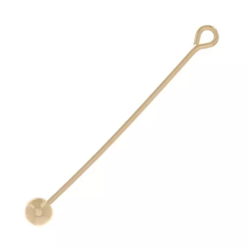 Clavo de cabeza redonda 28x0,6 mm con bola desenroscable - Gold Filled x1