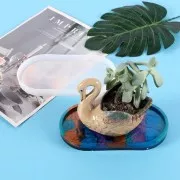 Molde de silicona para bandeja de resina ovalada 17,5x9 cm x1
