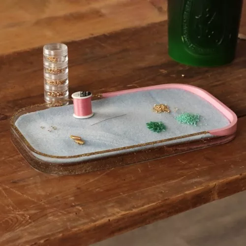 Molde de silicona para hacer bandeja ovalada en resina 23,5x13 cm