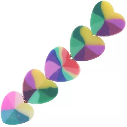 Surtido de cuentas de corazón de arcilla polimérica 8x9 mm - Multicolor x10