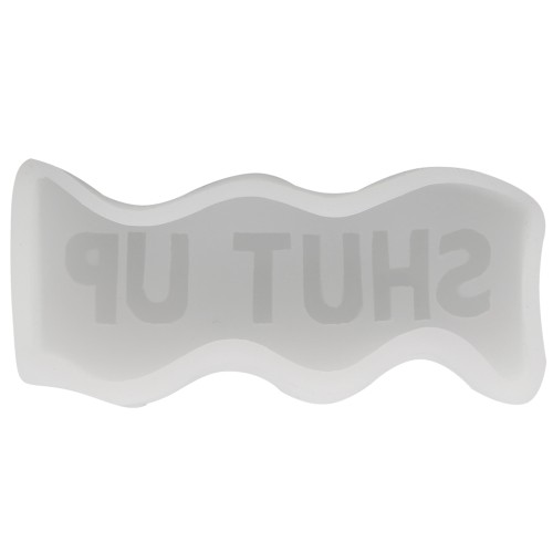 Molde de silicona para jabón - forma de onda con la palabra Shut Up 11,5x3,5cm Transparente