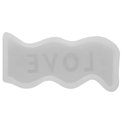 Molde de silicona para jabón - forma de onda con la palabra Love 12x4,5 cm Transparente