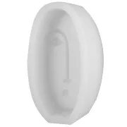 Molde de jabón de silicona ovalado - 10x5,5cm - cara abstracta - Transparente