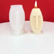 Molde de silicona para velas - Cara abstracta 3D - 9x5 cm Transparente x1