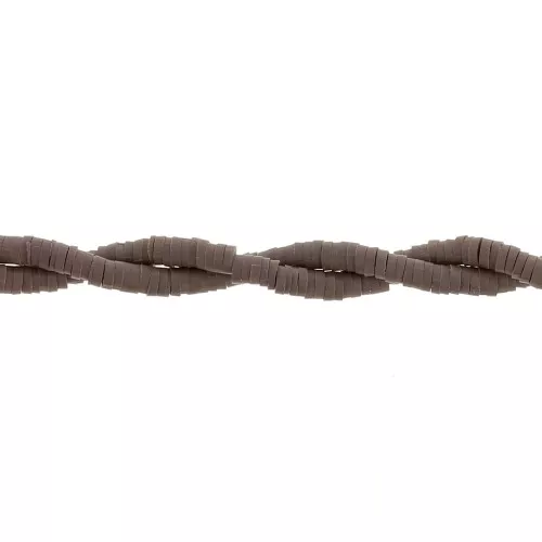 Cuentas arandalas Heishi 3x1 mm - Marrón oscuro x45cm
