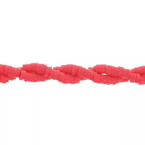 Cuentas arandalas Heishi 4x1 mm - Rojo x45cm