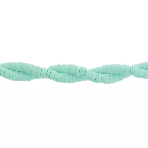 Cuentas arandalas Heishi de arcilla polimérica 4x1 mm - Menta x45cm