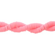Cuentas de arcilla polimérica Heishi 6x1 mm - Rosa brillante x45cm