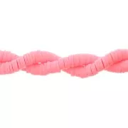 Cuentas de arcilla polimérica Heishi 6x1 mm - Rosa brillante x45cm