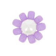 Abalorios flor - margarita - 10 mm - Violeta - Blanco nacarado x1|raw }}