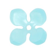Cuentas de acetato en forma de flor 13,5 mm - Perla azul claro x4