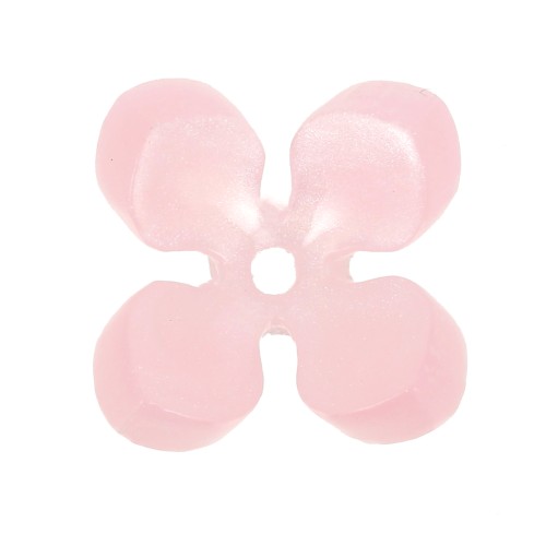 Cuentas de acetato en forma de flor 13,5 mm - Perla rosa claro x4