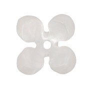 Cuentas de acetato en forma de flor 13,5 mm - Blanco nacarado x4